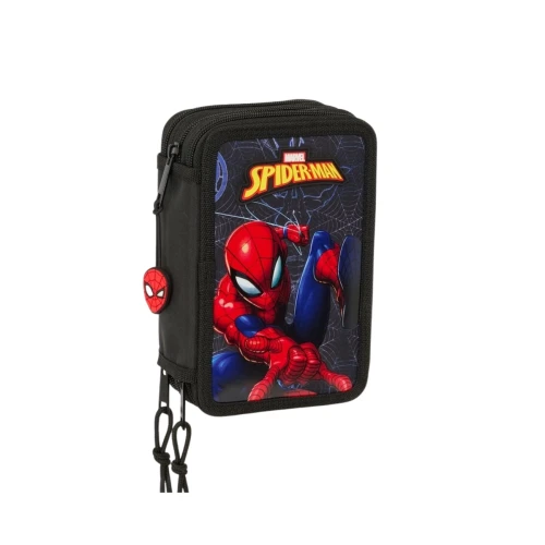 piórnik trzykomorowy z wyposażeniem  spiderman (1).webp