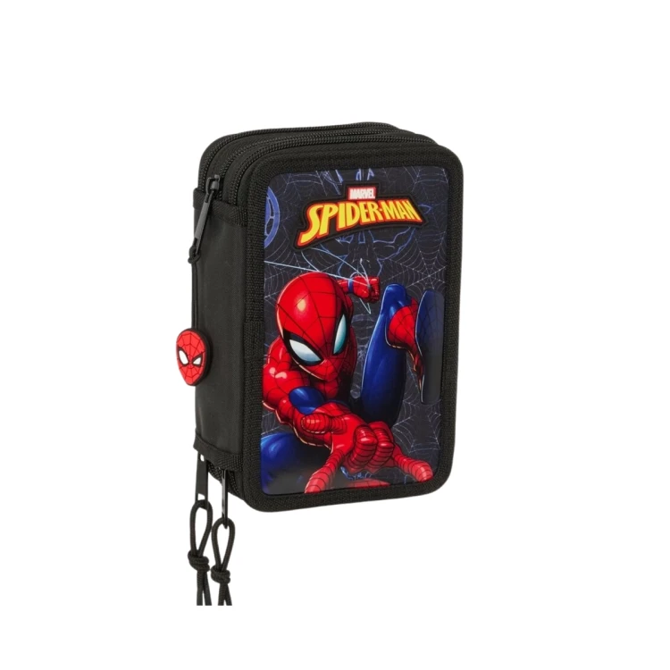 piórnik trzykomorowy z wyposażeniem  spiderman (1).webp