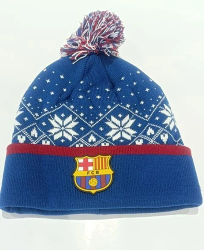 czapka zimowa świąteczna fc barca śnieżynka (1).webp