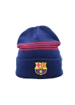  Czapka Zimowa Dla Dorosłych FC Barcelona Herb Logo Granatowa Paski Akrylowa