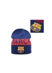  Czapka Zimowa Młodzieżowa FC Barcelona Herb Logo Granatowa Napis Akrylowa